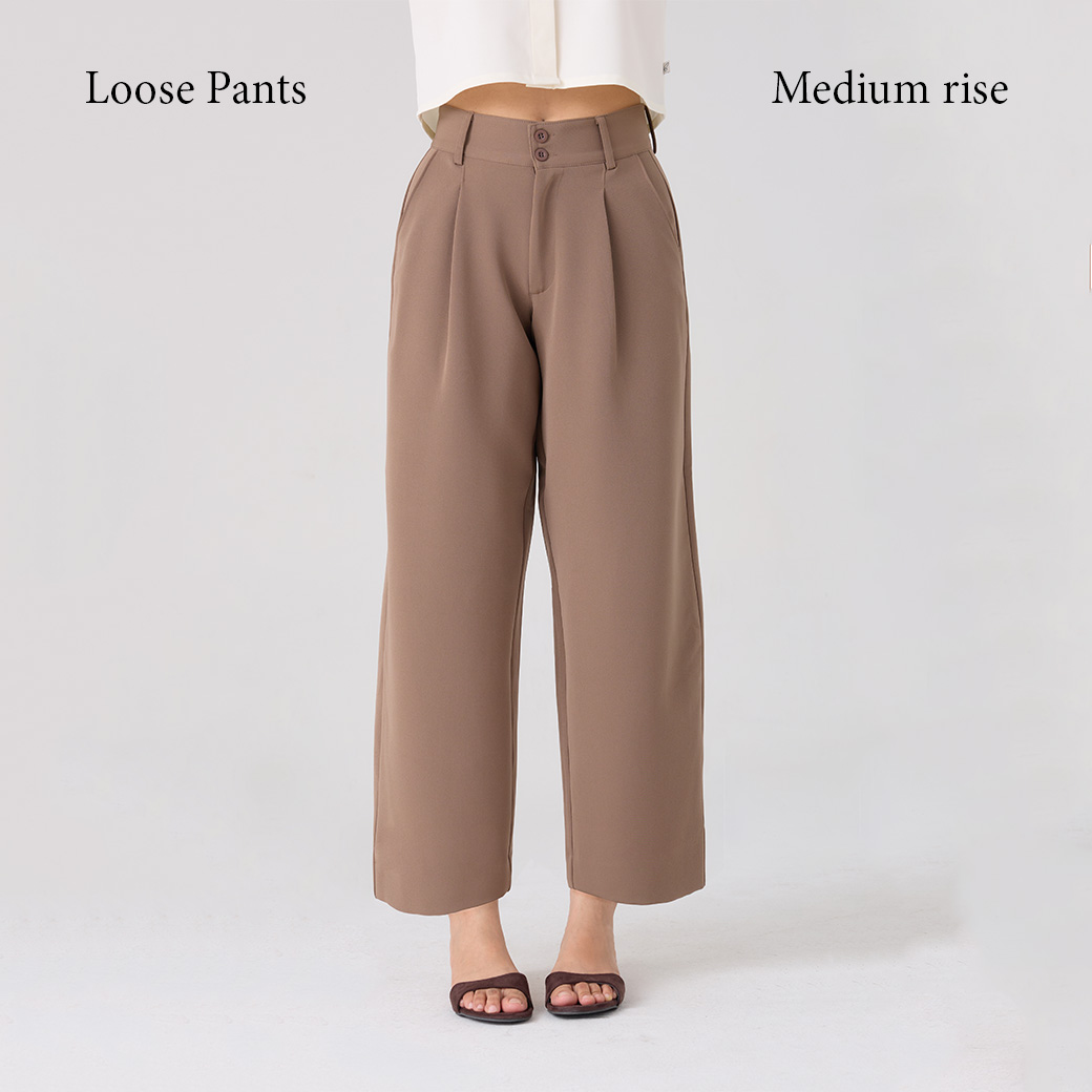 Khaki Bros. - คาคิบรอส - Ladies - Loose Pants - Medium Waist - กางเกงขายาวผู้หญิง - KL26B002